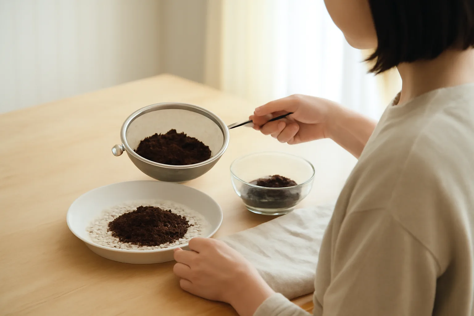 コーヒーかすの乾燥は100均で手軽に!カビを防ぐコツと消臭剤の作り方