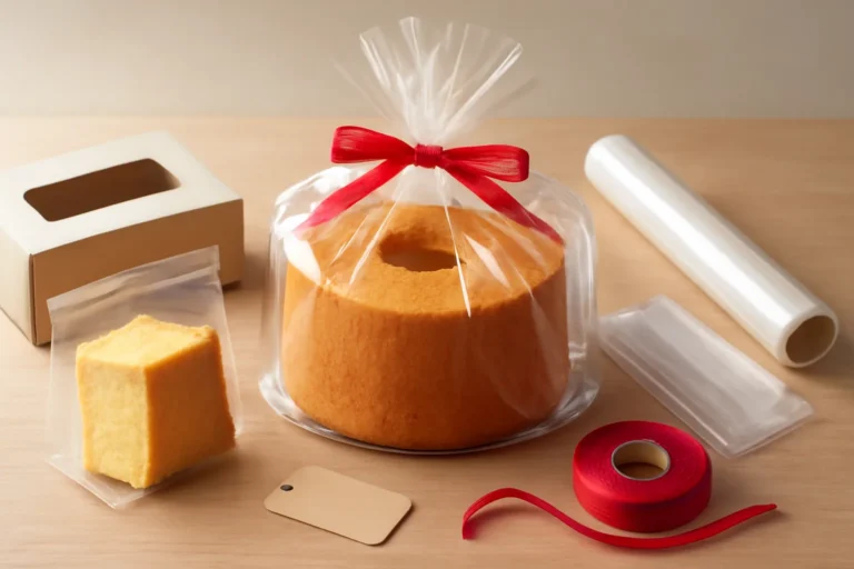 シフォンケーキのラッピングを100均で！個包装と崩さないホール包み