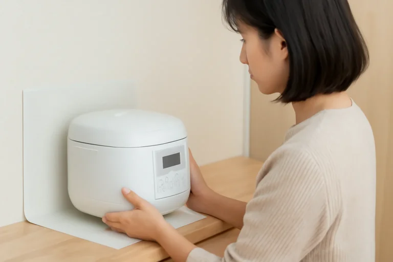 炊飯器の蒸気対策は100均から！棚や壁を守る安全な置き方と便利グッズ